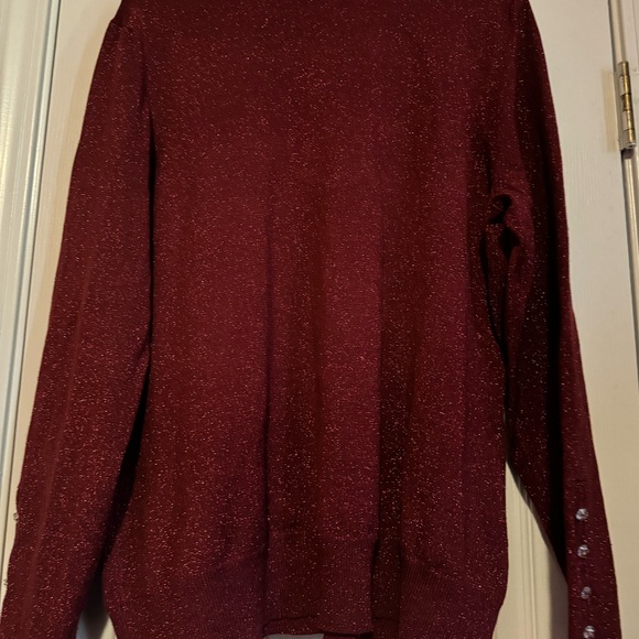 🎄Lane Bryant holiday wear red sparkle turtleneck sweater size 18/20 ✨ - Picture 2 of 4